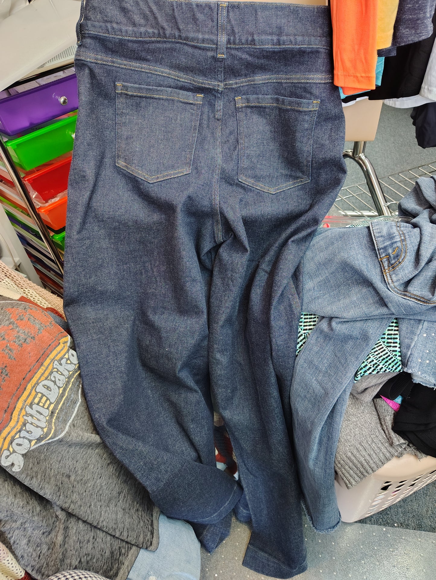 Spanx NWT dark wash super wide leg baggy jeans size 2x