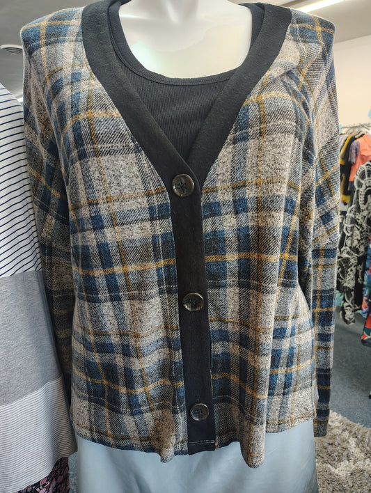 Maurices plaid cardigan size 4x