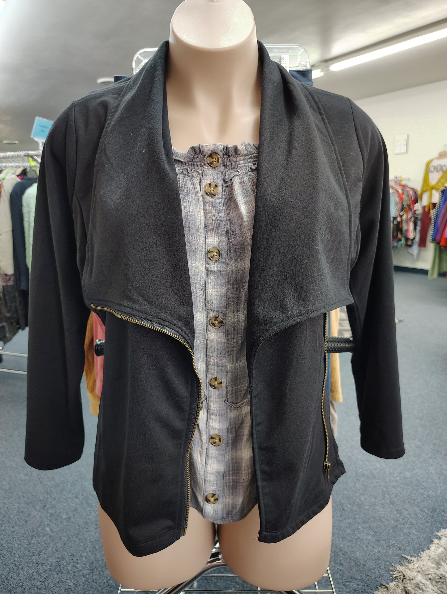 Andree by Unit black side zip moto blazer jacket size 1x