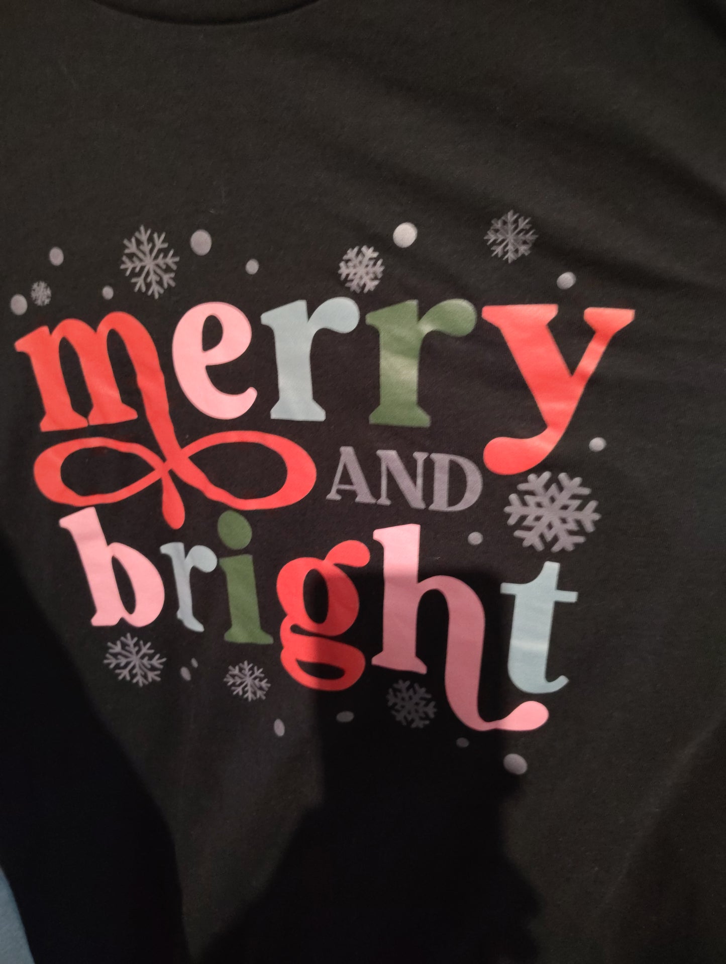 District black Merry & Bright Christmas tee size 2x