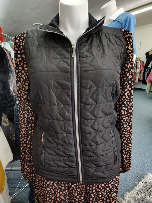 CJ Banks black vest with knit sides size 1x