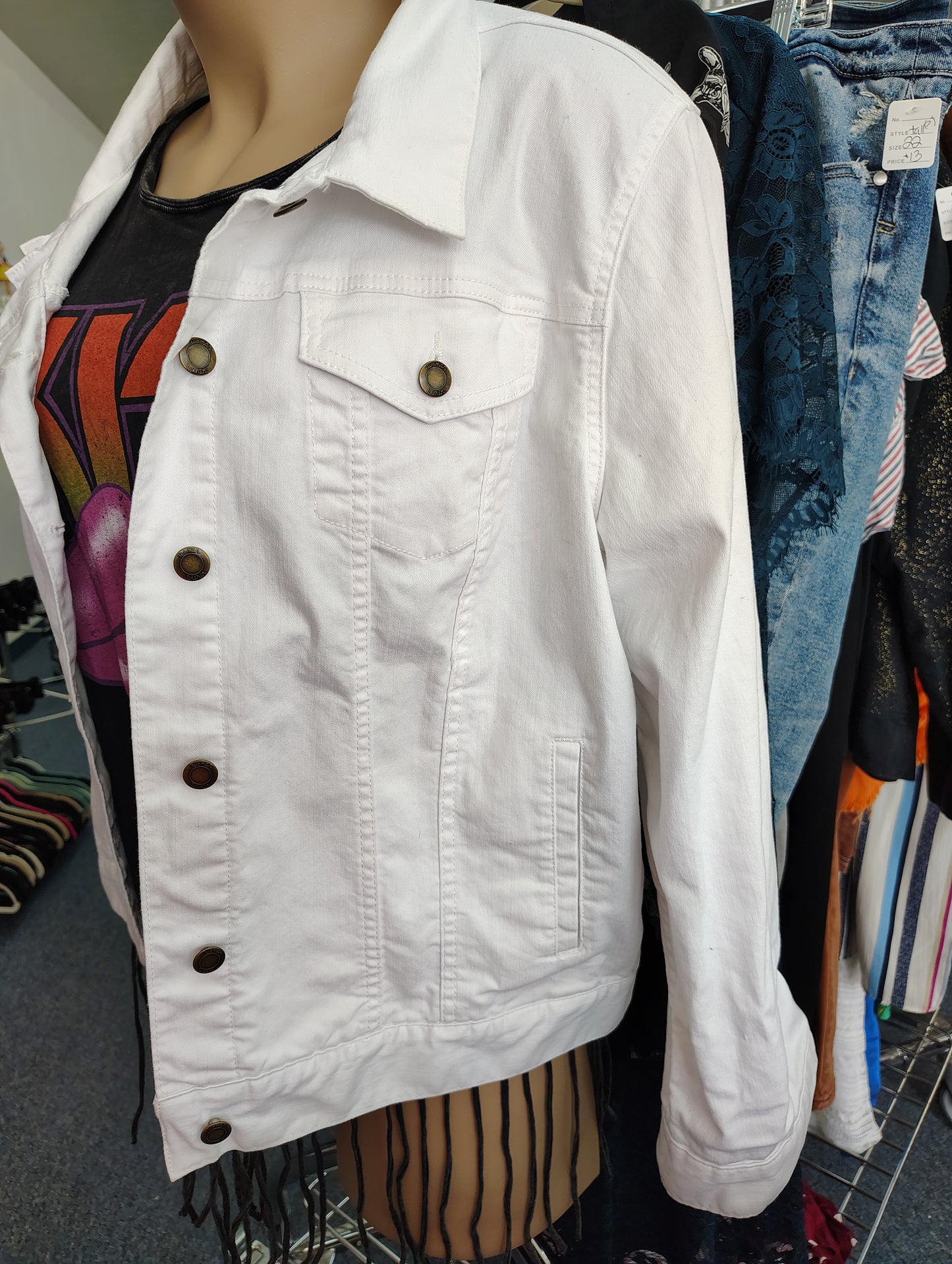 Woman Within white denim jacket 4x