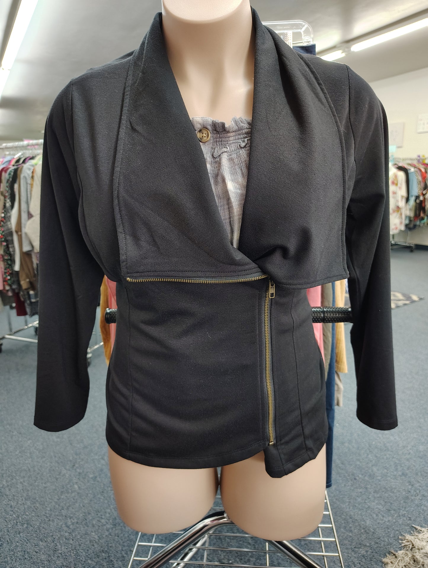 Andree by Unit black side zip moto blazer jacket size 1x