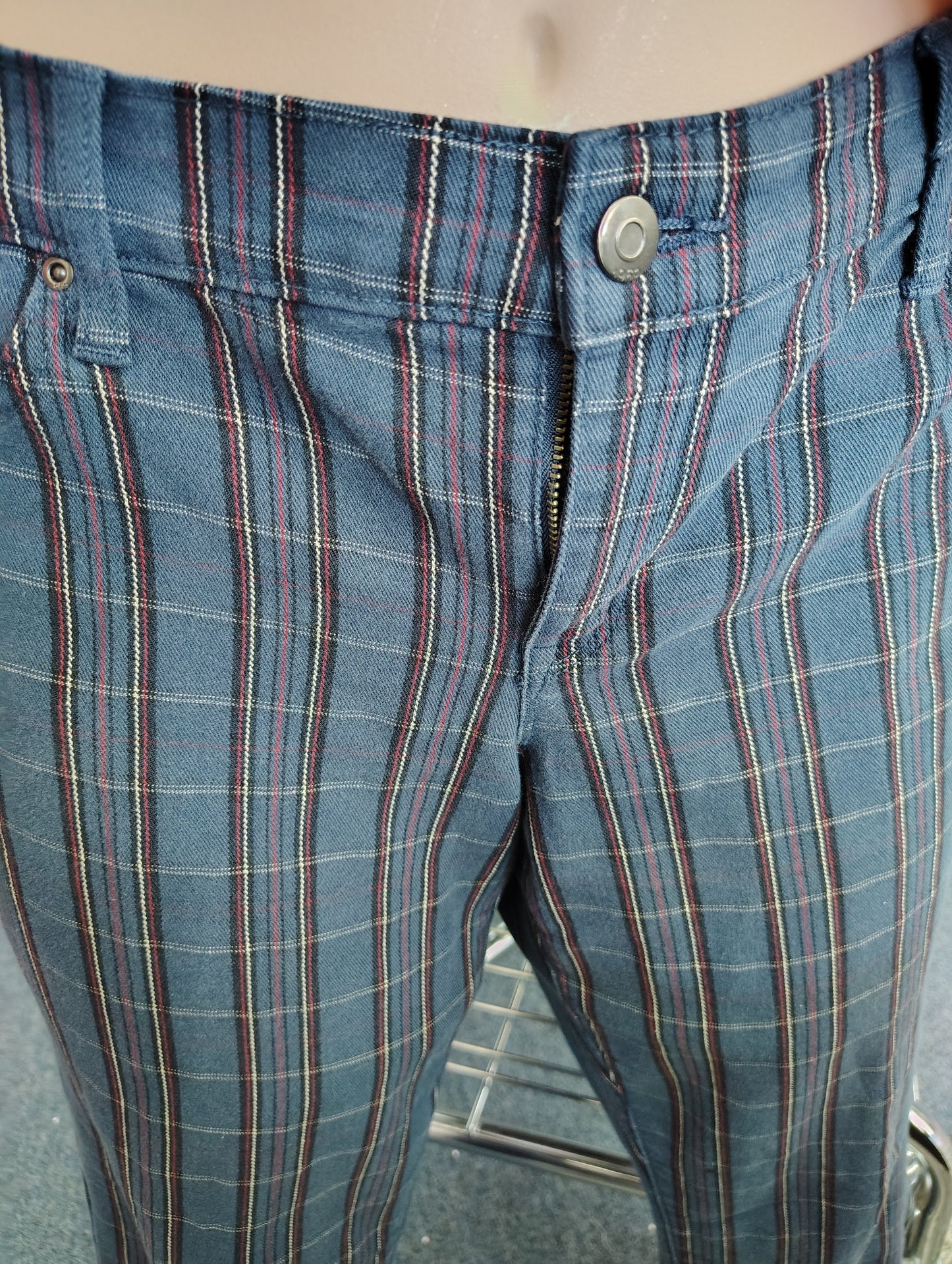 Gap 1969 Always Skinny plaid retro jeans size 16