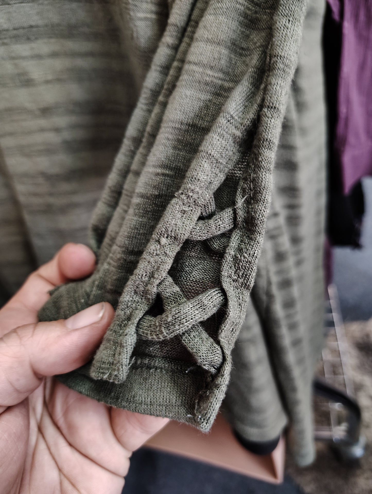 Catherines olive green striped cardigan size 5x