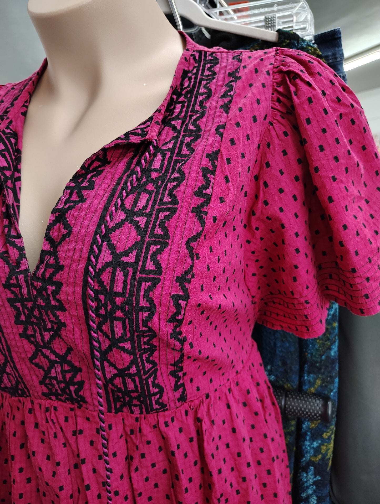 Knox Rose pink embroidered babydoll top xxl