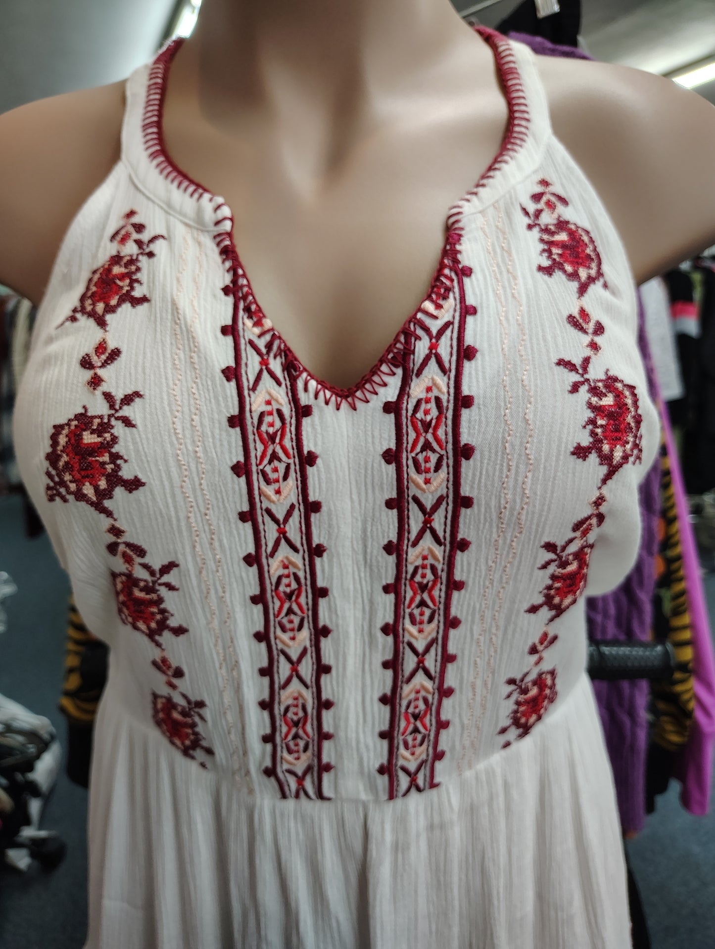 Torrid gauze material white and red babydoll tank top size 3x