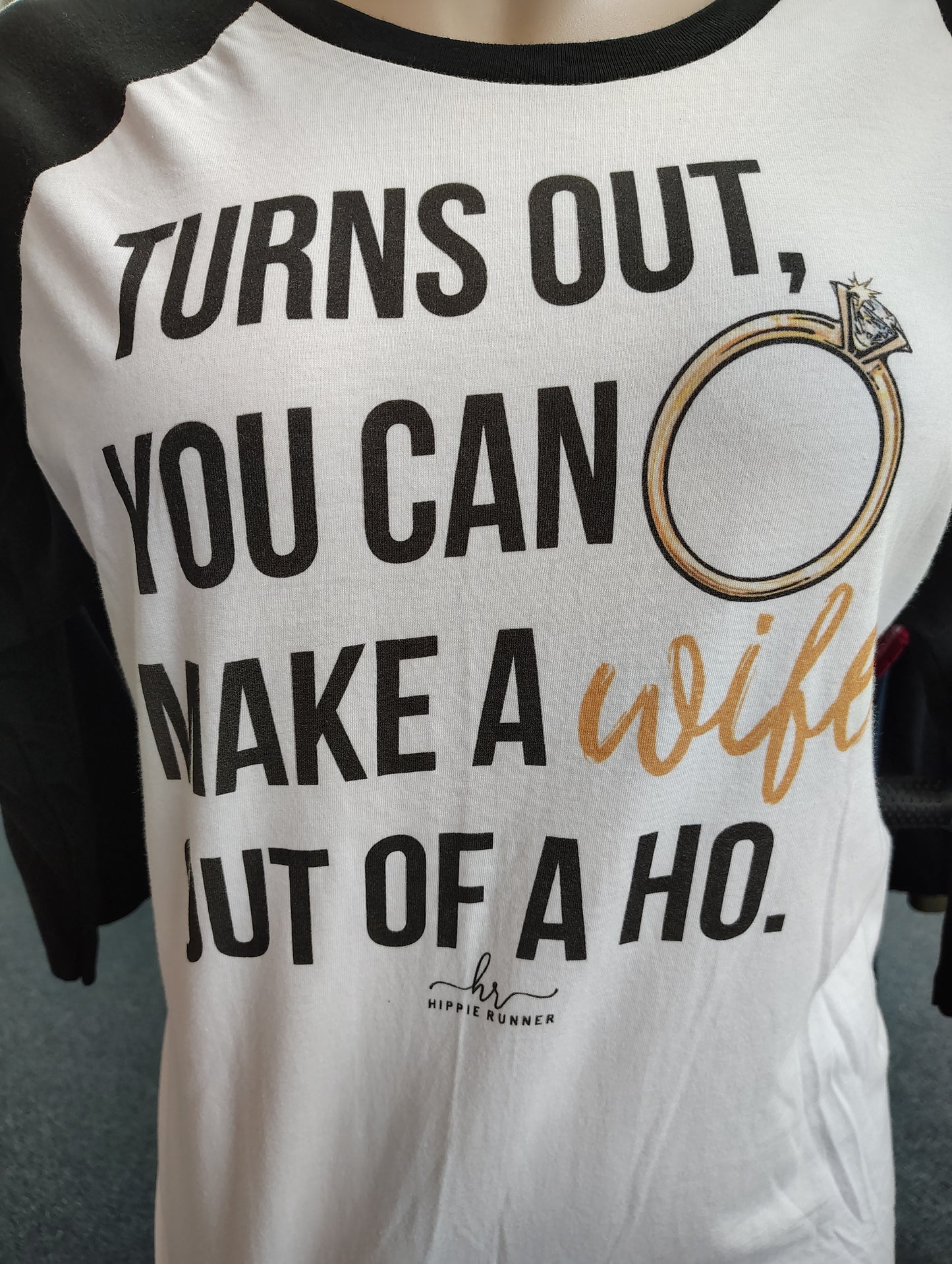 Hippie Runner funny wife marriage tee 2x