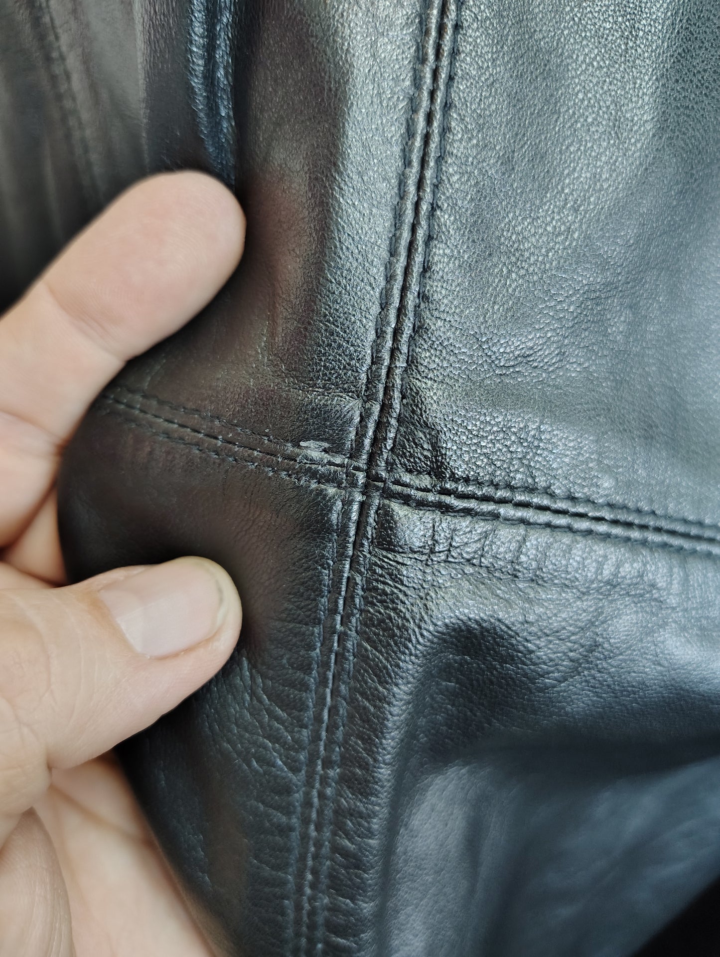 Jessica London black leather long jacket size 32W 5x