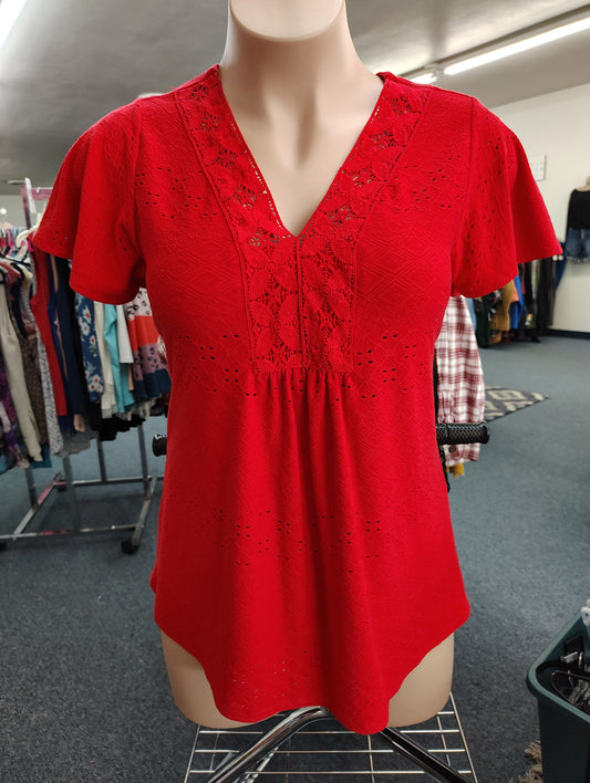 Cable & Gauge red NWT eyelet dress top size xl