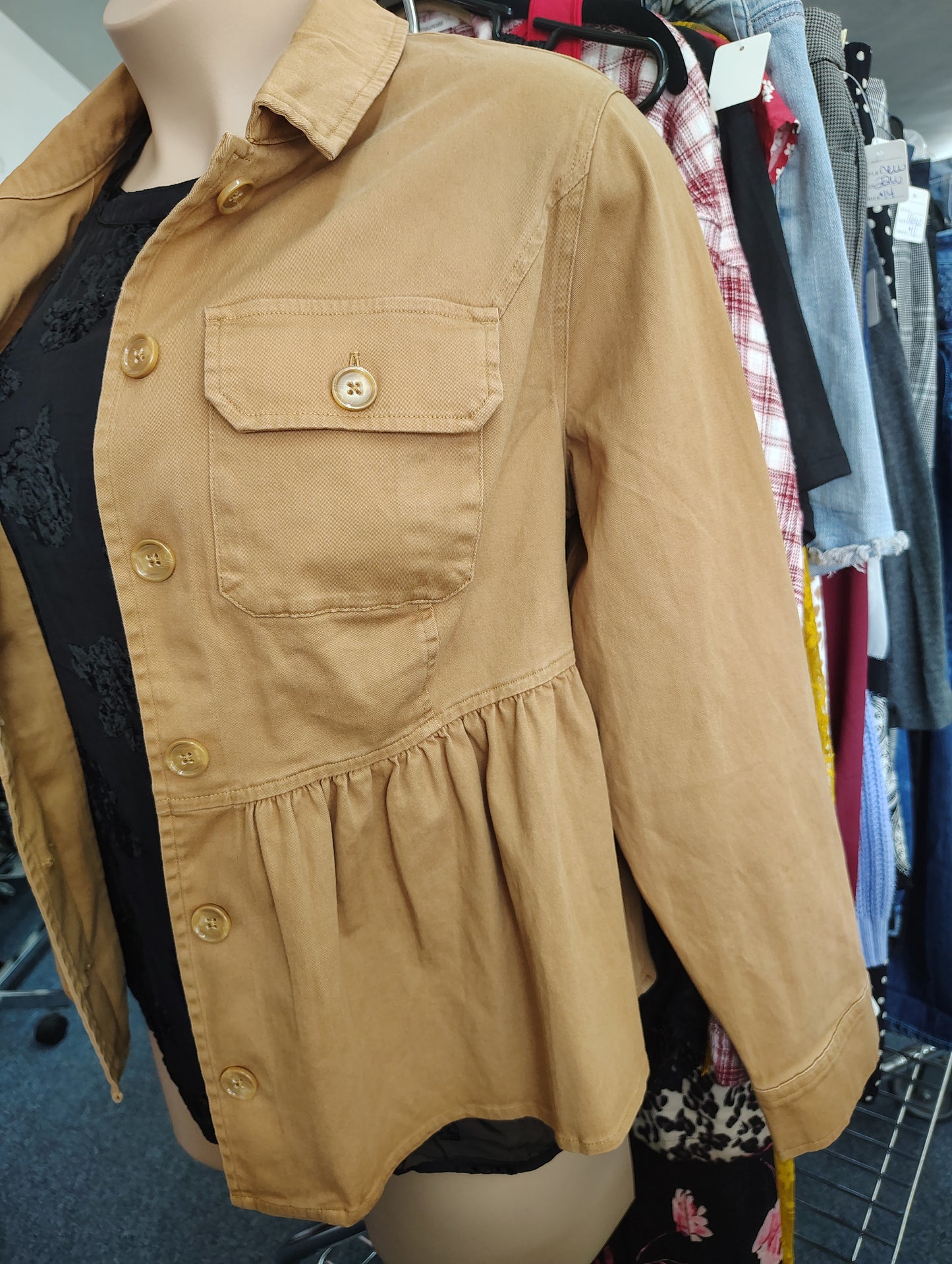 Torrid NWT brown twill peplum jacket size 1x