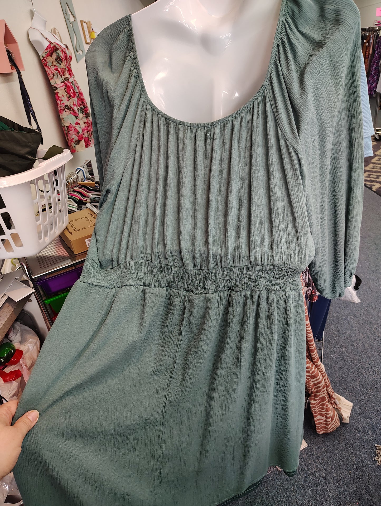 Maurices teal mini dress with lace chest 4x