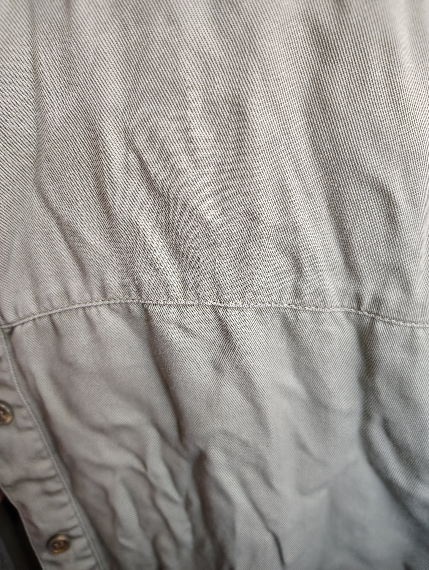 Yesta sage green denim long button front dress jacket 22/24 3x
