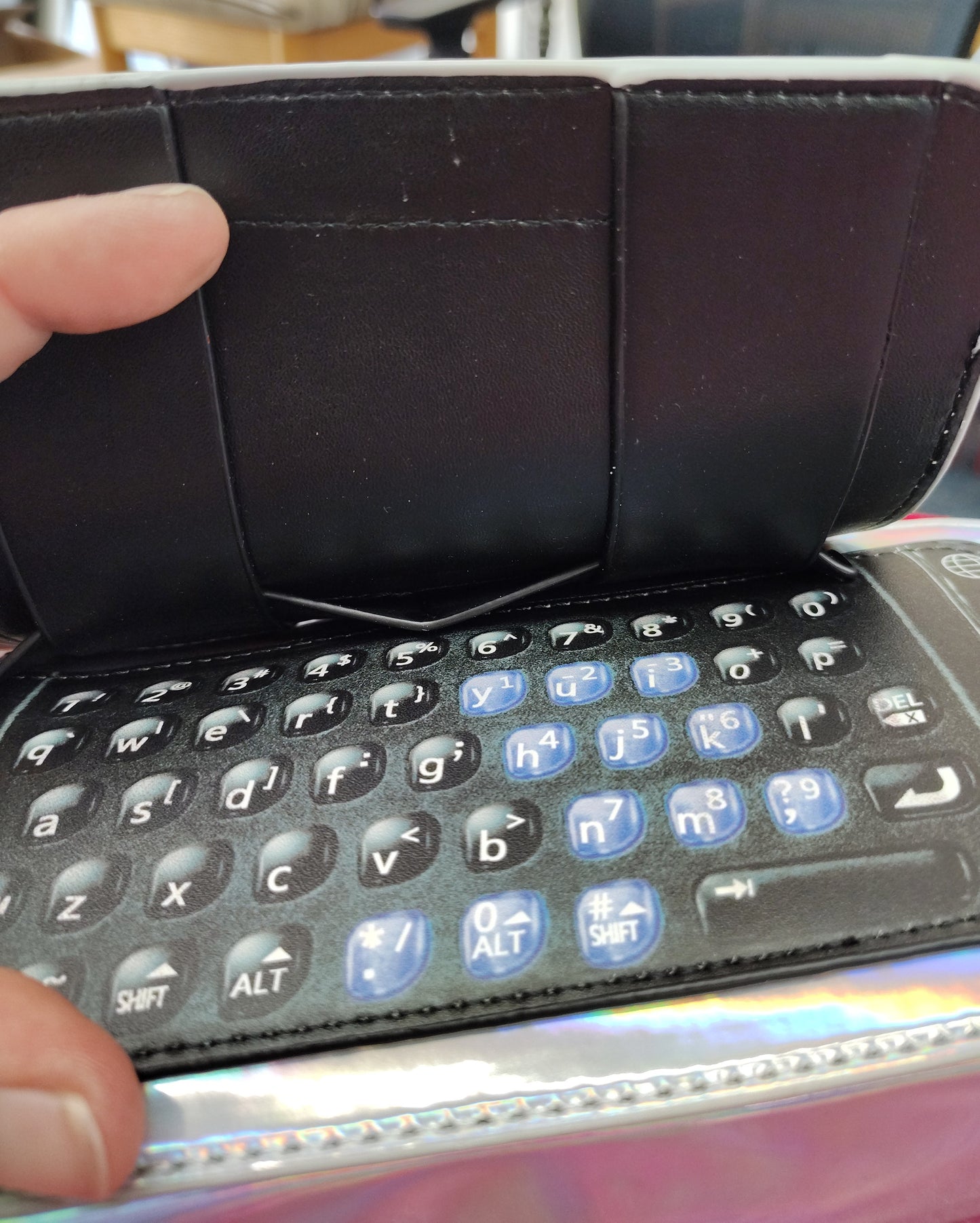 Retro cell phone zip top bag new shiny silver