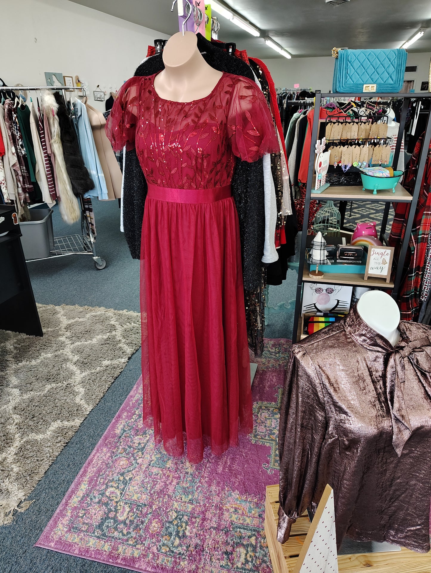 Ever Pretty maroon party cocktail maxi dress size 18 2x