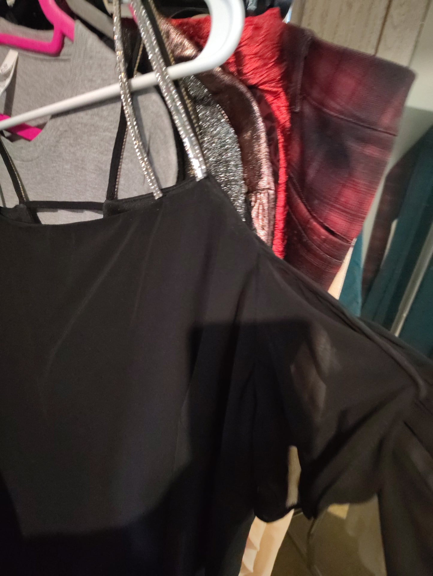 Dressbarn black knit dressy top with rhinestones size 3x