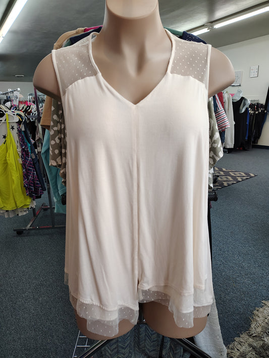 Cato off white layered tank top size xl