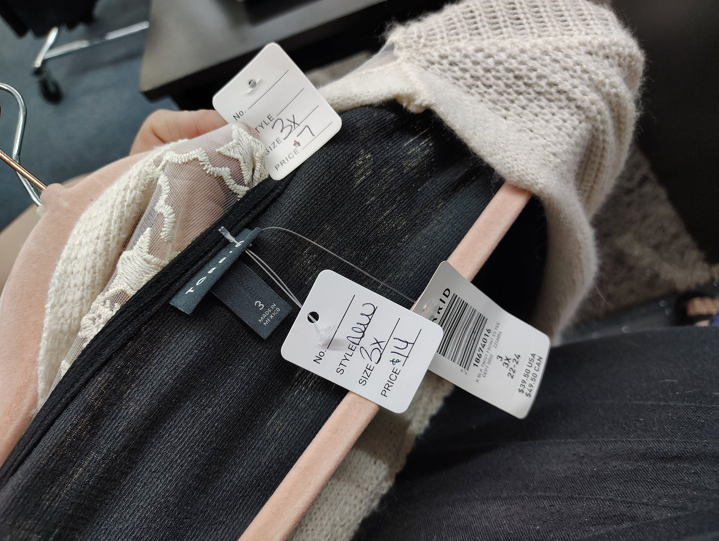 Cream cardigan sweater with lace star back size 3x