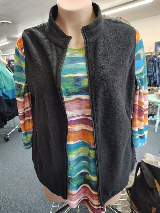Fuinloth black fleece vest size xl