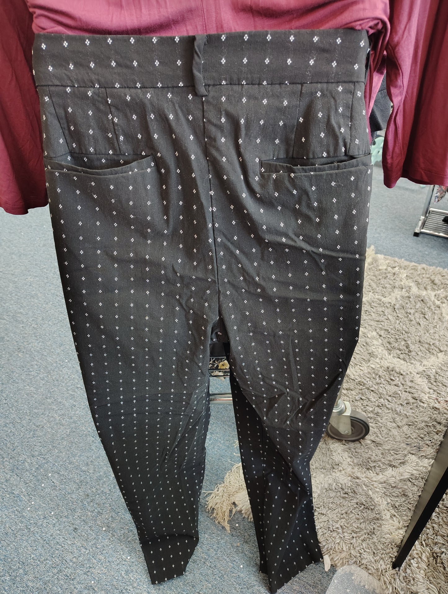 Lane Bryant black patterned stretchy dress pants size 24