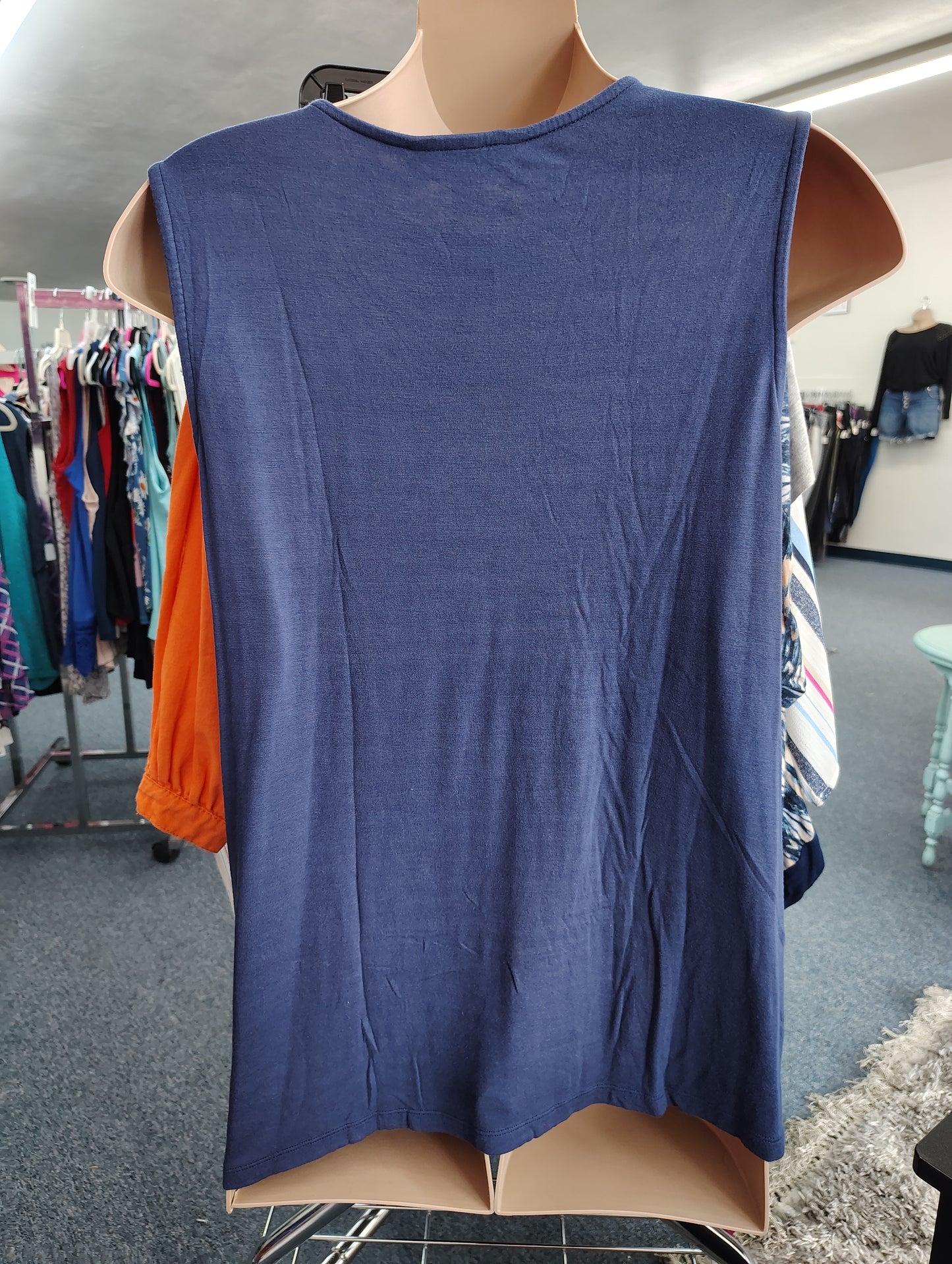 CJ Banks rhinestone blue tank top size 3x