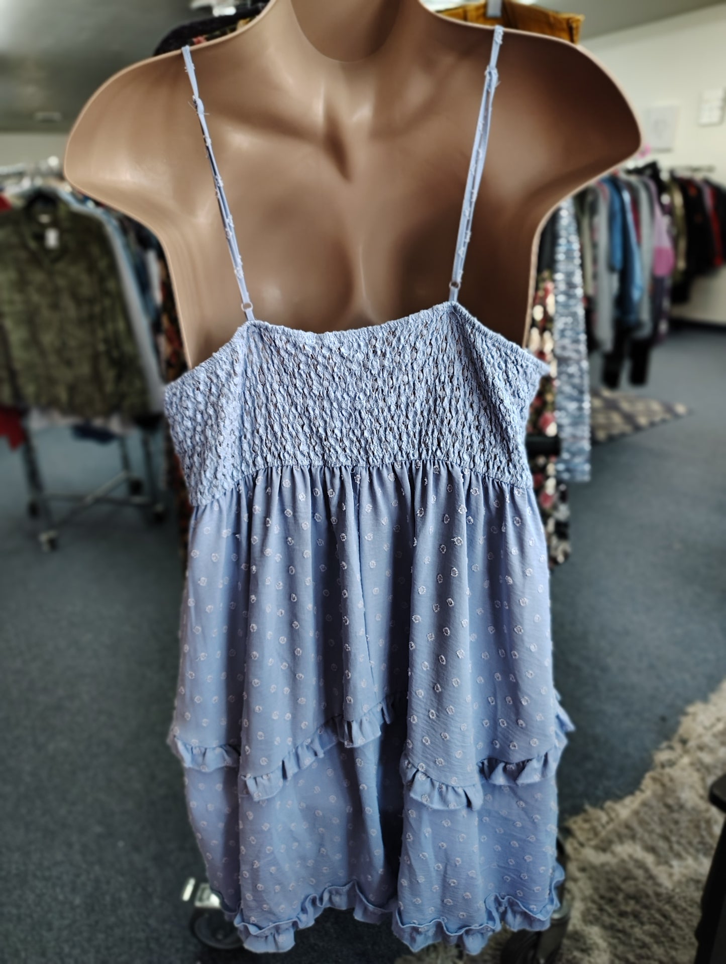 Rue Plus periwinkle lace babydoll mini dress size 3x