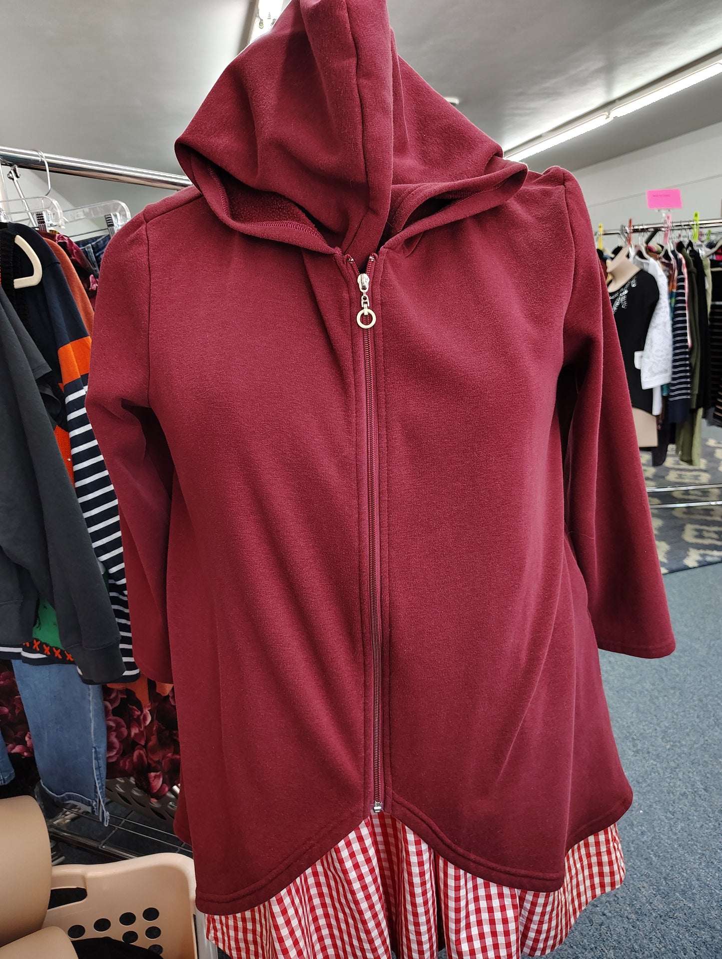 Hanna Nikole maroon zip front hooded sweatshirt size 2x