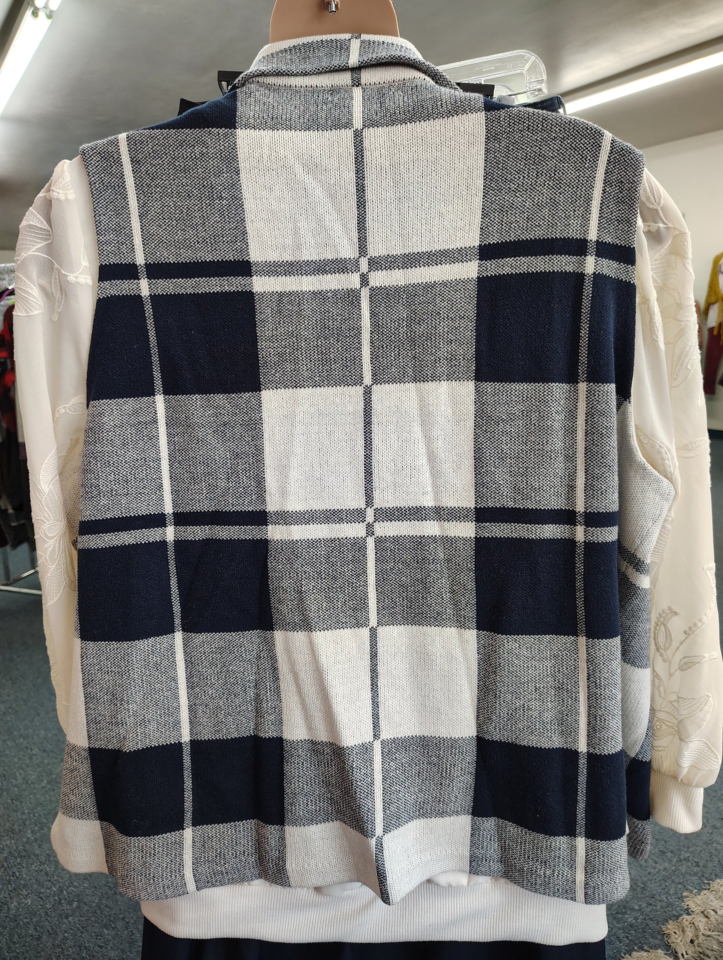 Chaps plaid size zip knit vest size 2x