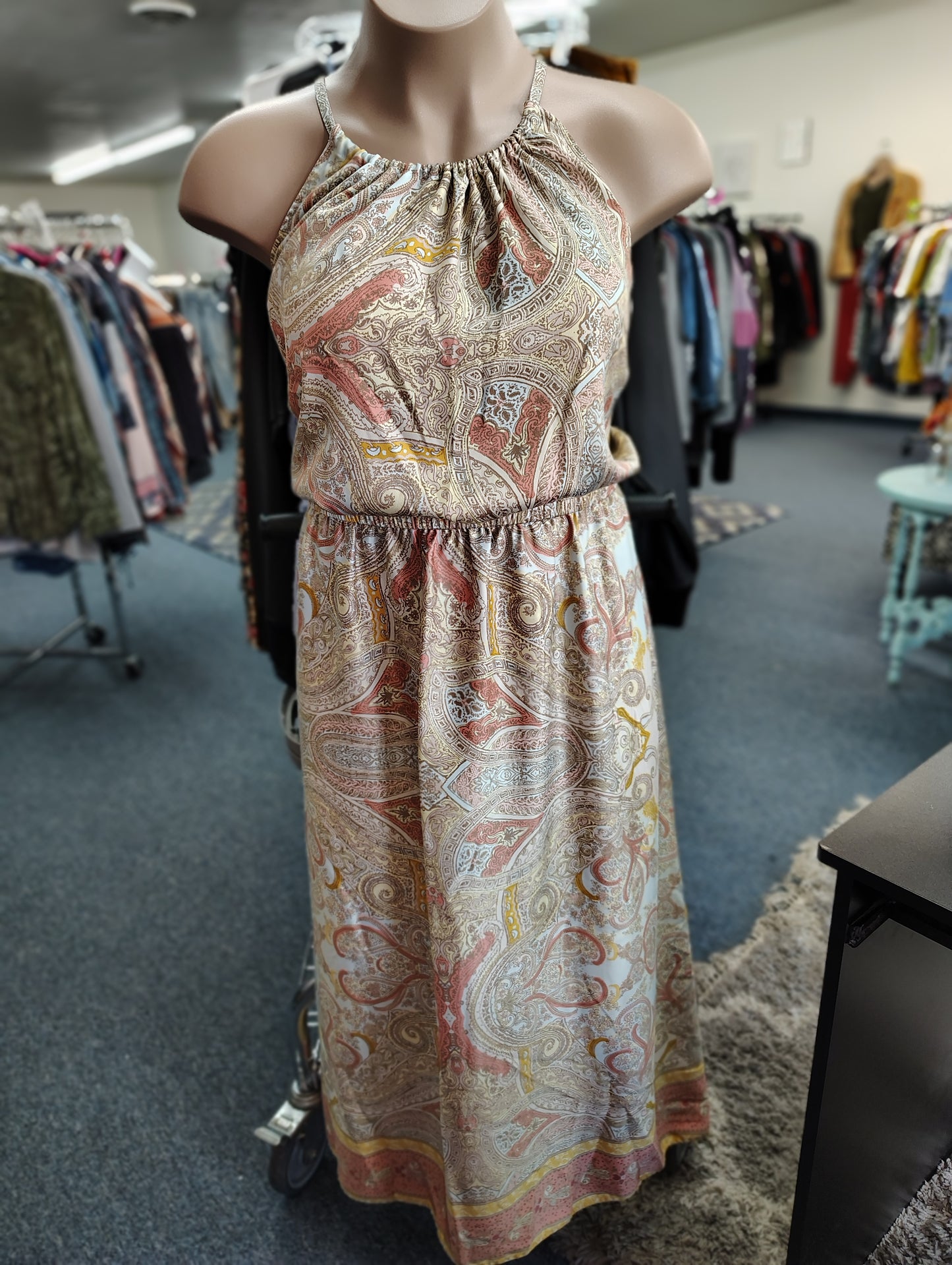 Lane Bryant paisley silky maxi dress size 24 3x