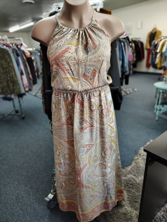 Lane Bryant paisley silky maxi dress size 24 3x