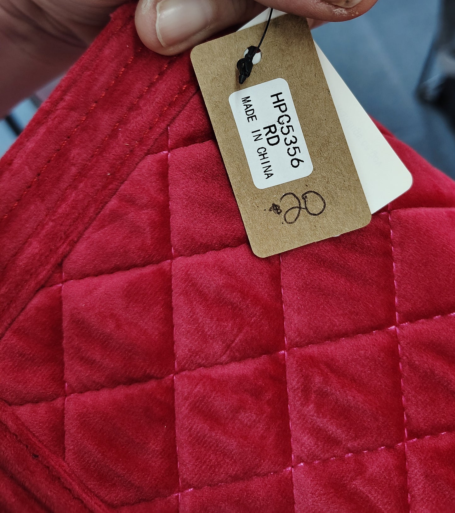 New pink/red quilted velvet crossbody bag purse