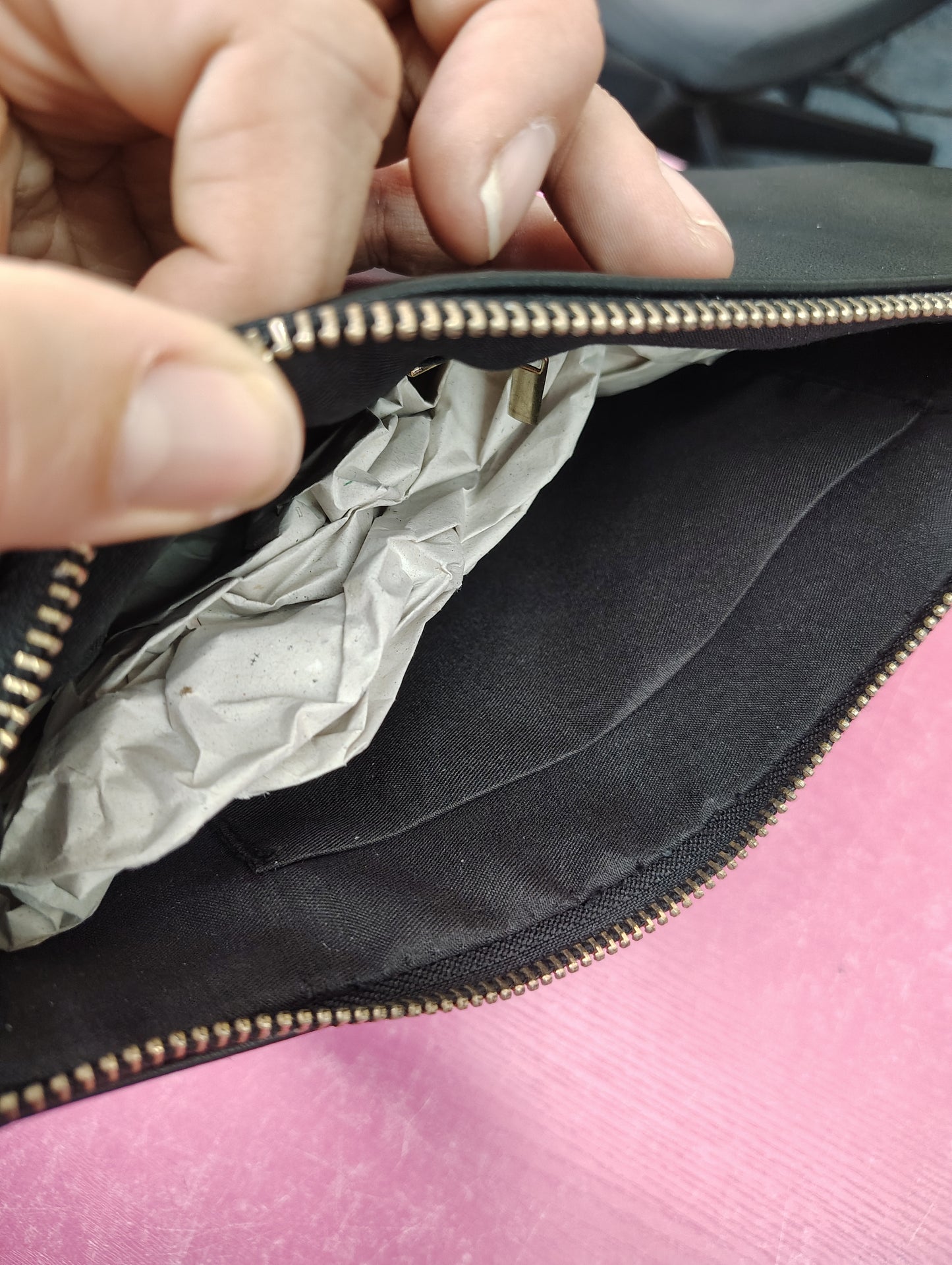 Black rose new clutch bag zip top chain strap