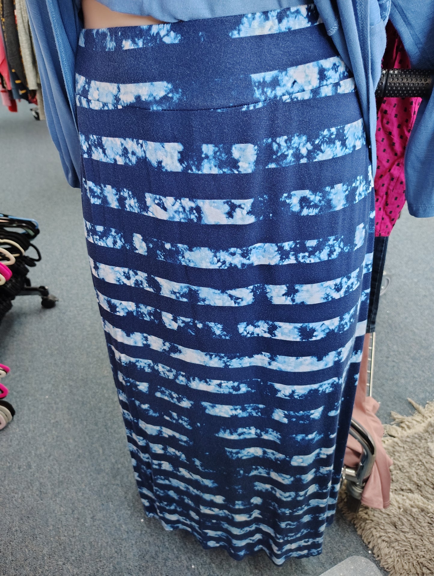 a.n.a. knit maxi skirt striped and tie dye size 2x