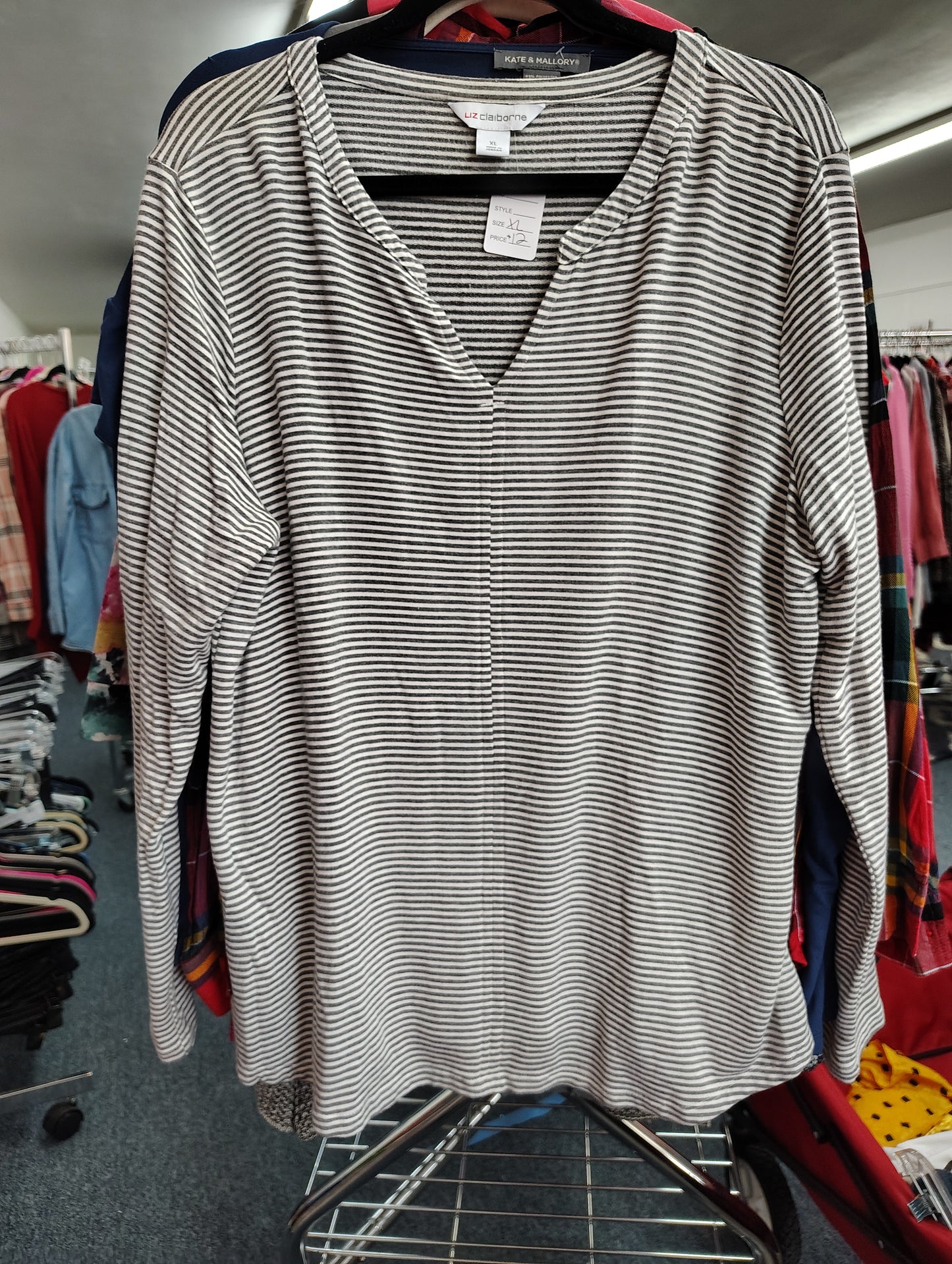 Liz Claiborne striped soft top size XL