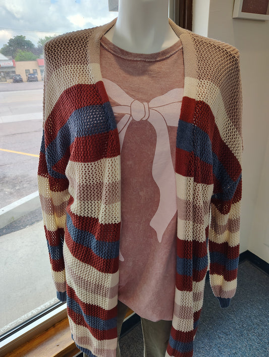 NWT striped duster cardigan sweater size 2x