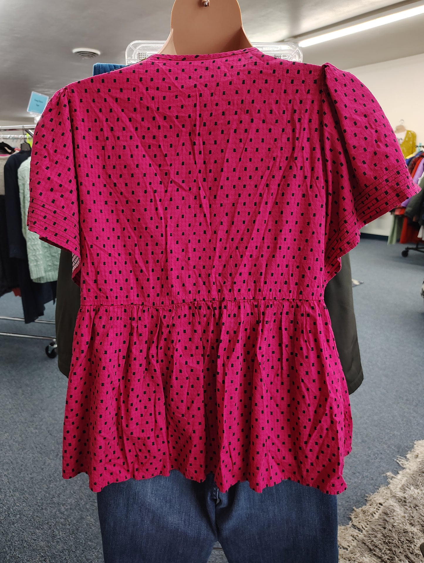 Knox Rose pink embroidered babydoll top xxl