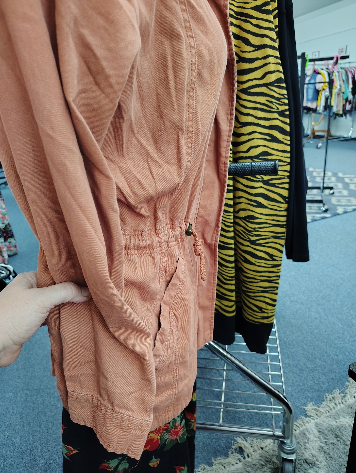 Maurices rust orange hooded canvas jacket size 4x