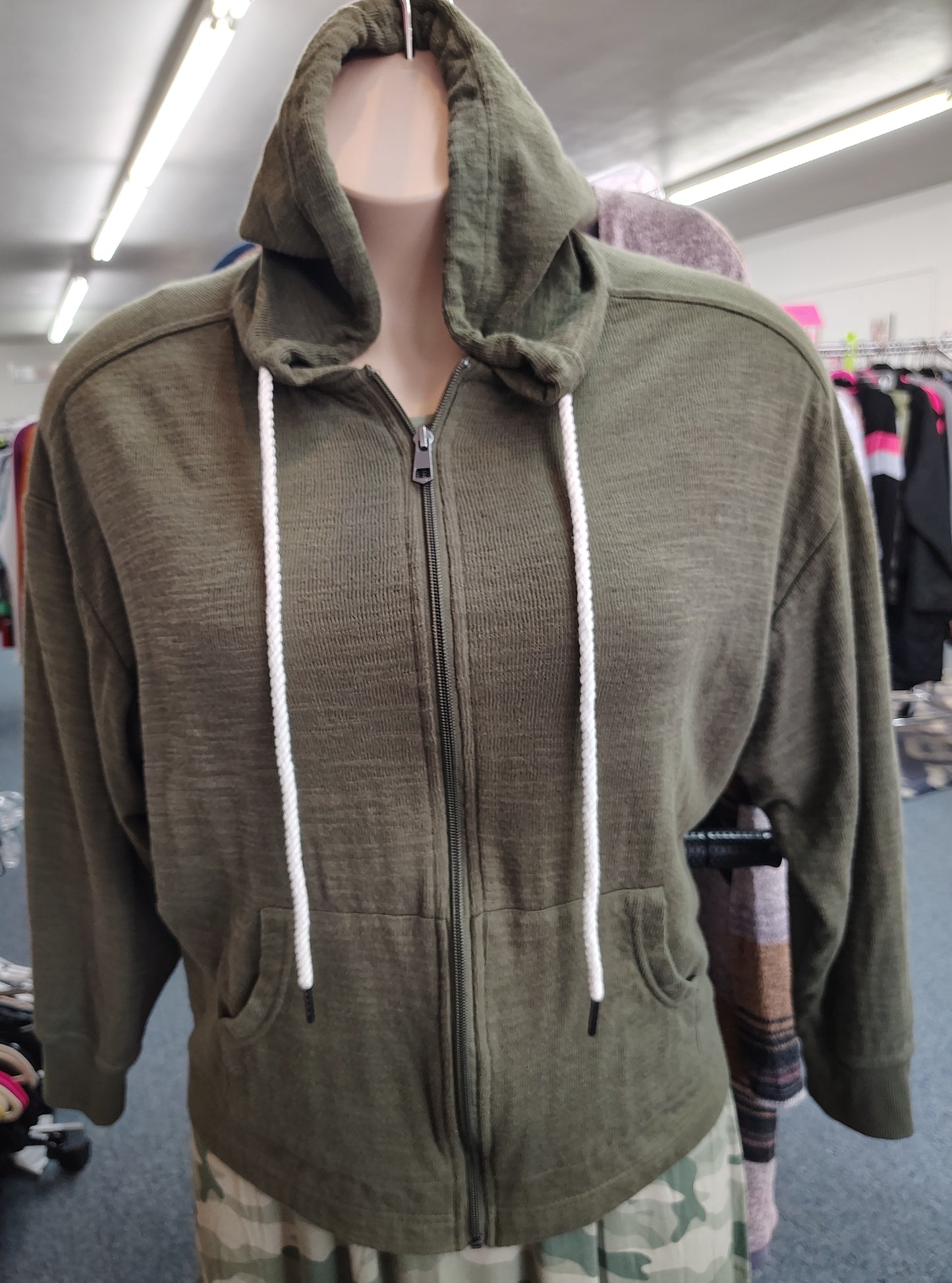 Maurices green hoodie with zip front size 1x