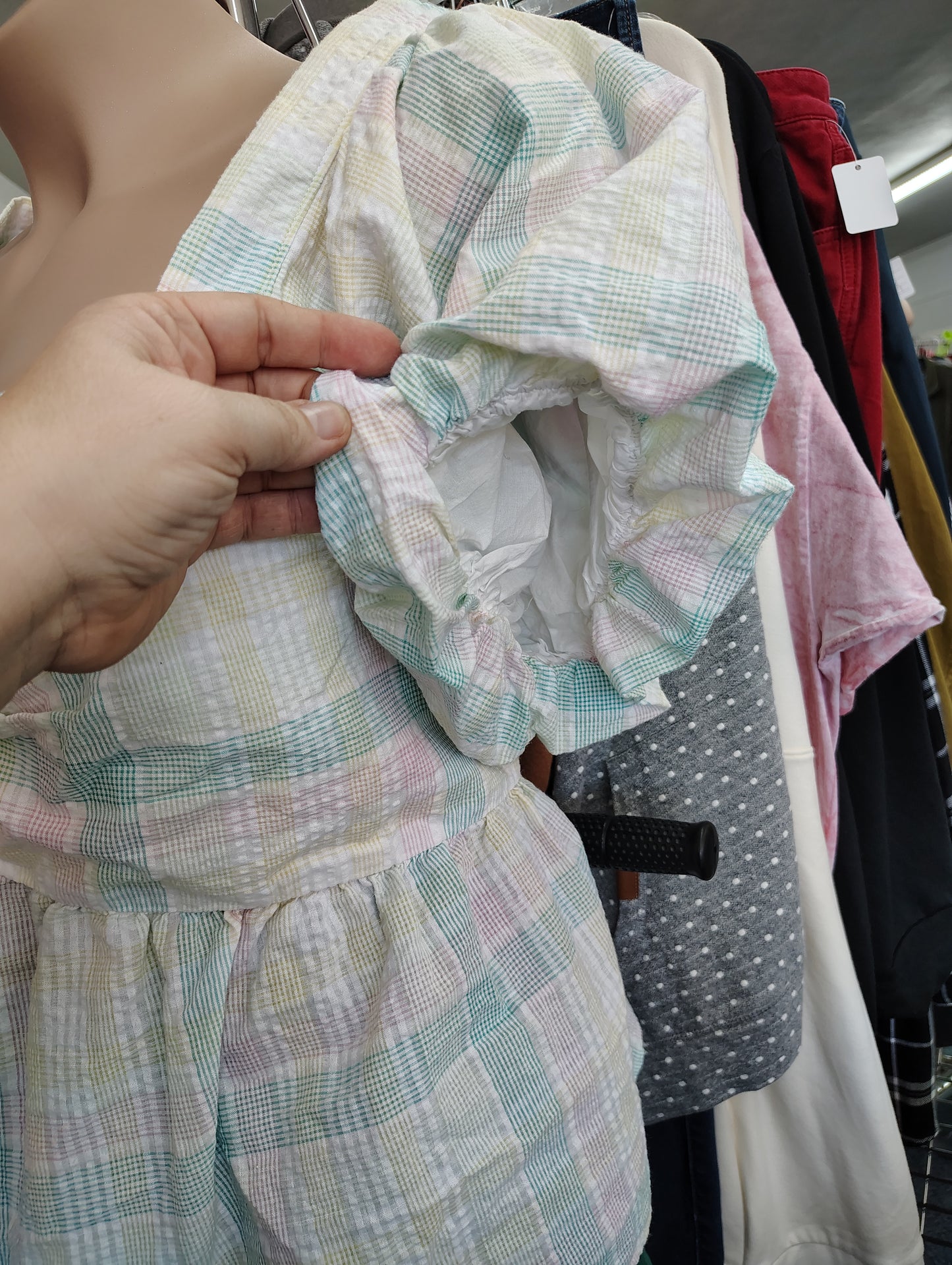 Old Navy plaid babydoll crop top size 4x