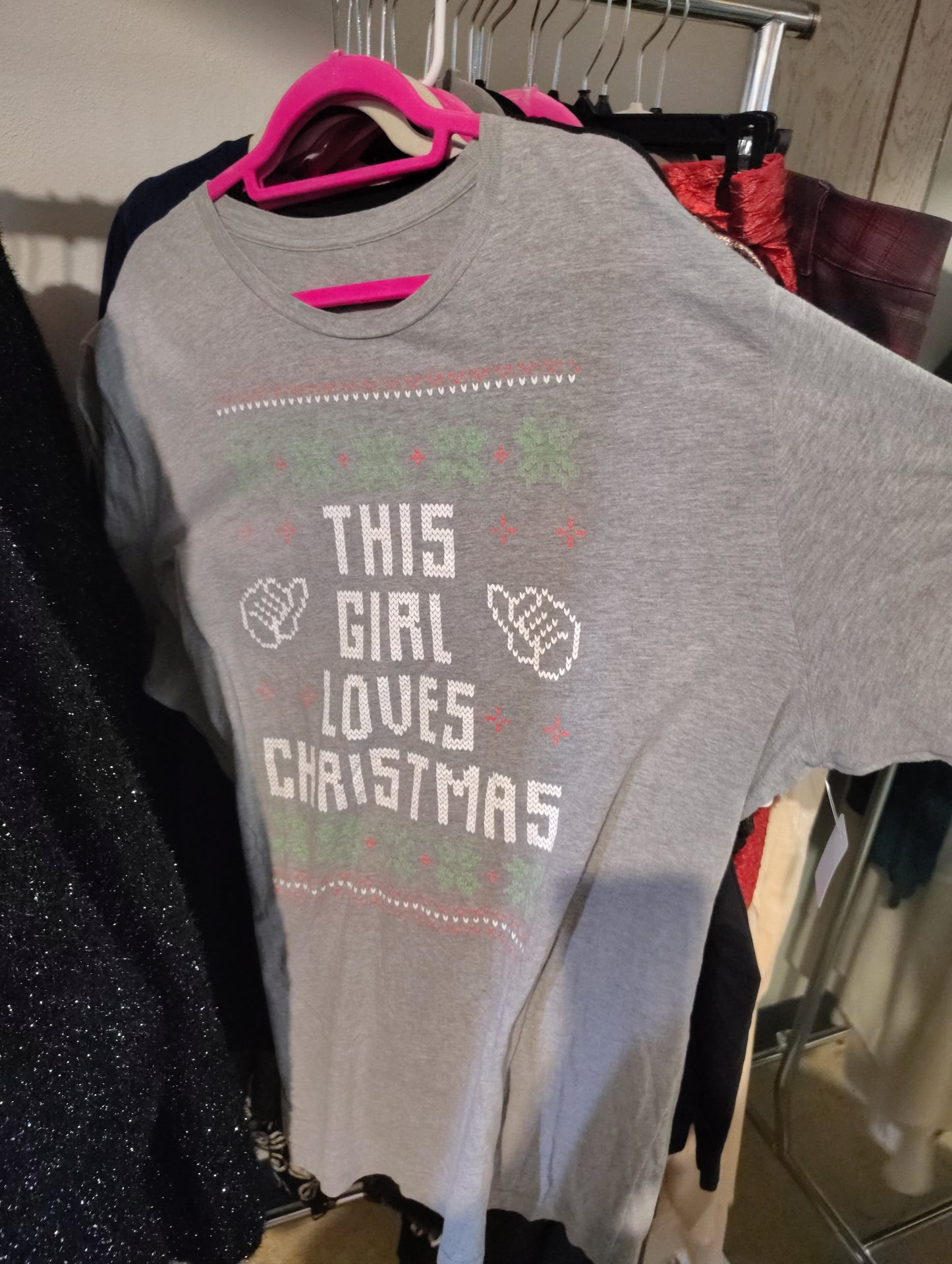 This Girl Loves Christmas gray graphic tee size 2x