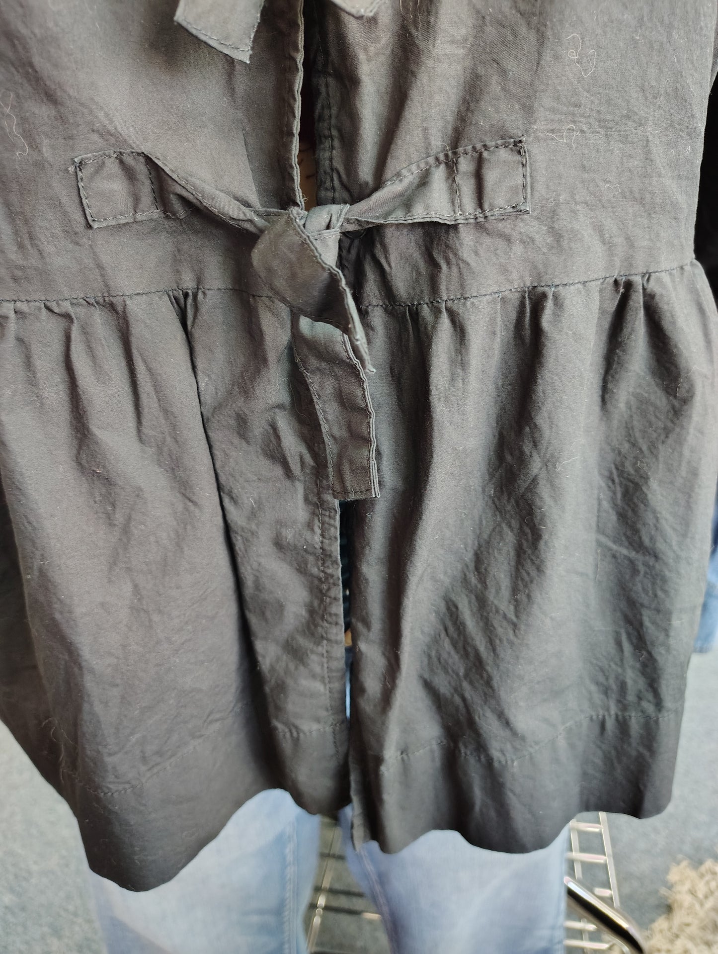 Velvet Heart black bow front babydoll top 2x