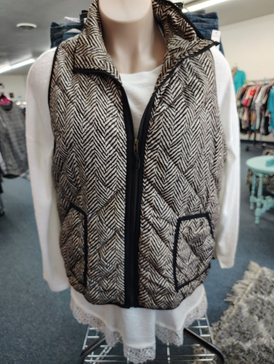 Fresh chevron striped quilted vest size 3x