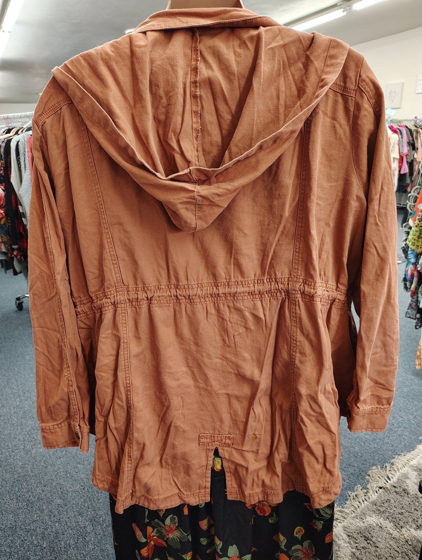 Maurices rust orange hooded canvas jacket size 4x