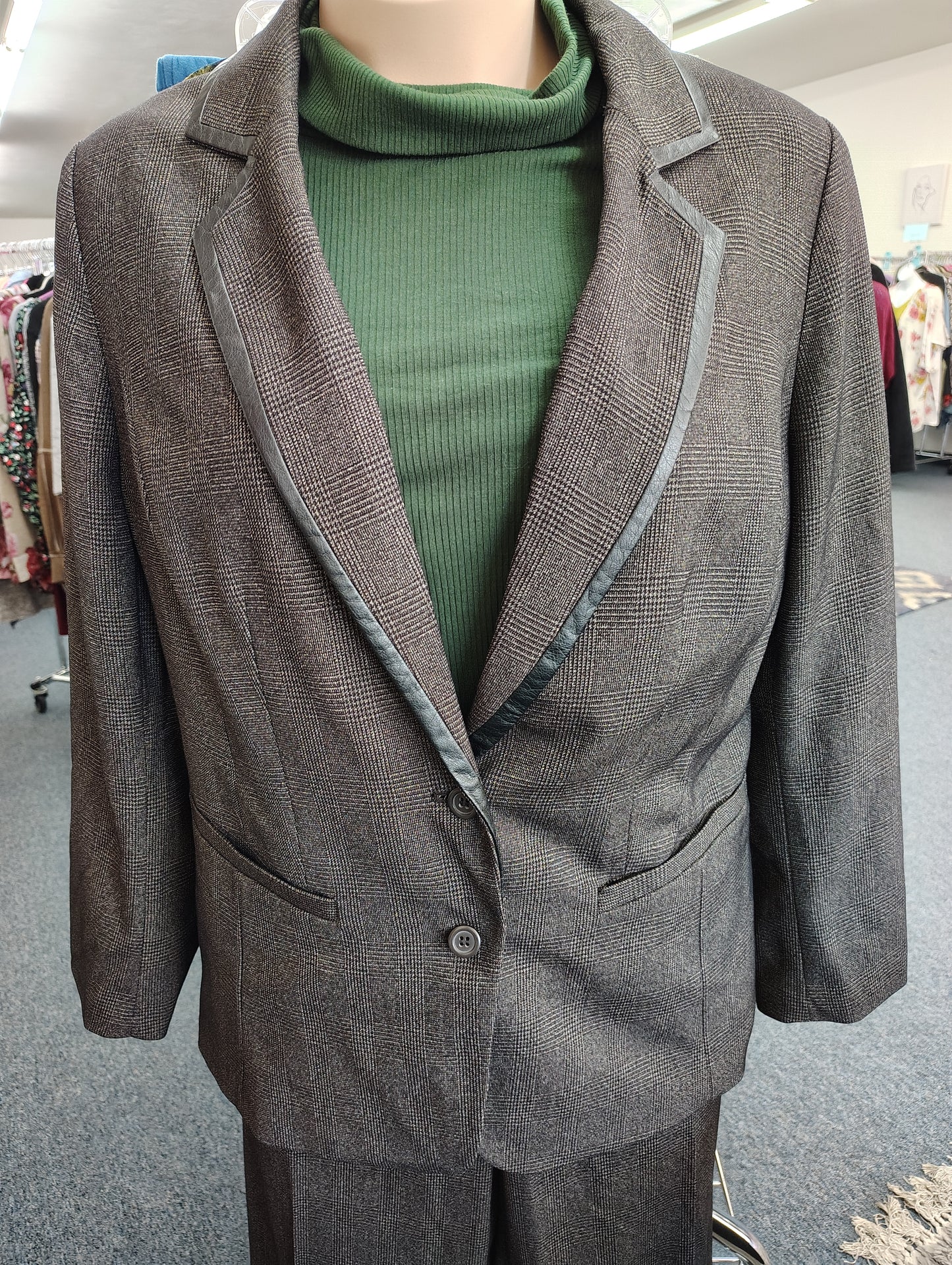 Lane Bryant brown plaid blazer jacket size 26 4x