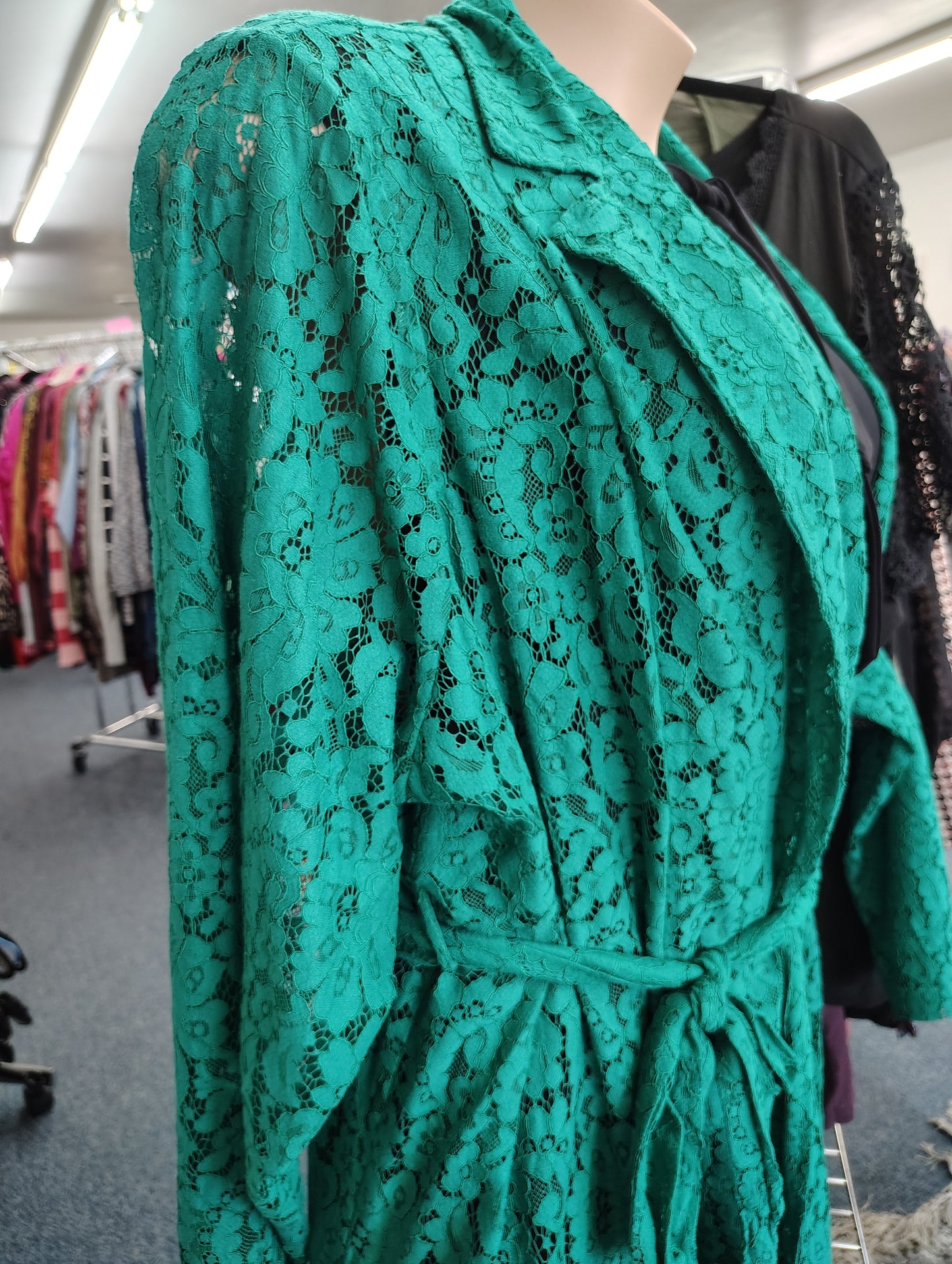 Torrid NWT bright green lace duster jacket size 5x