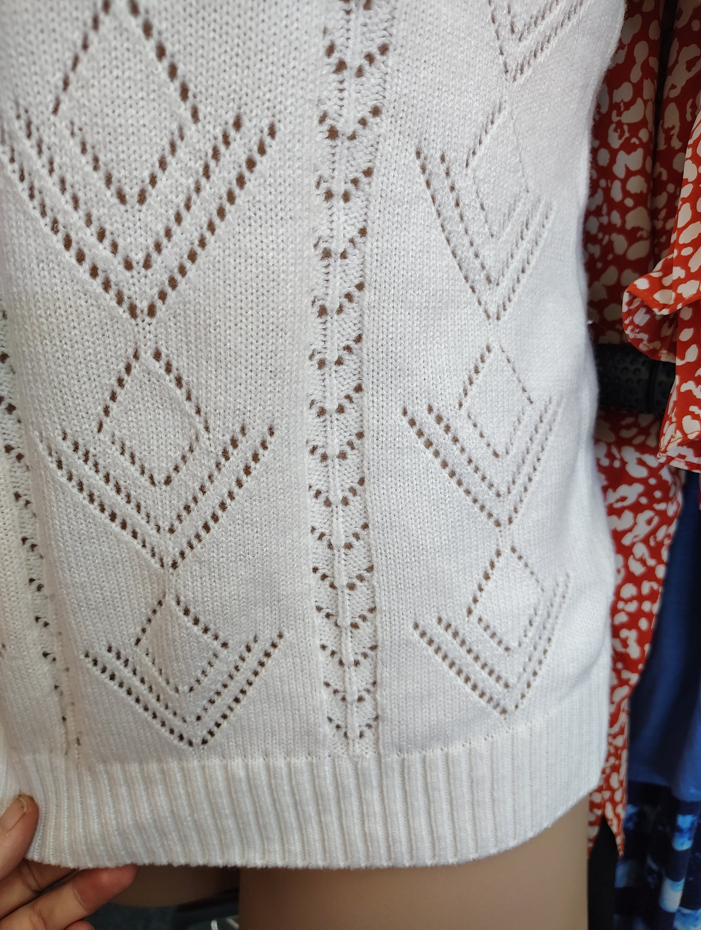 Vicki Wayne retro white short sleeve sweater size 2x