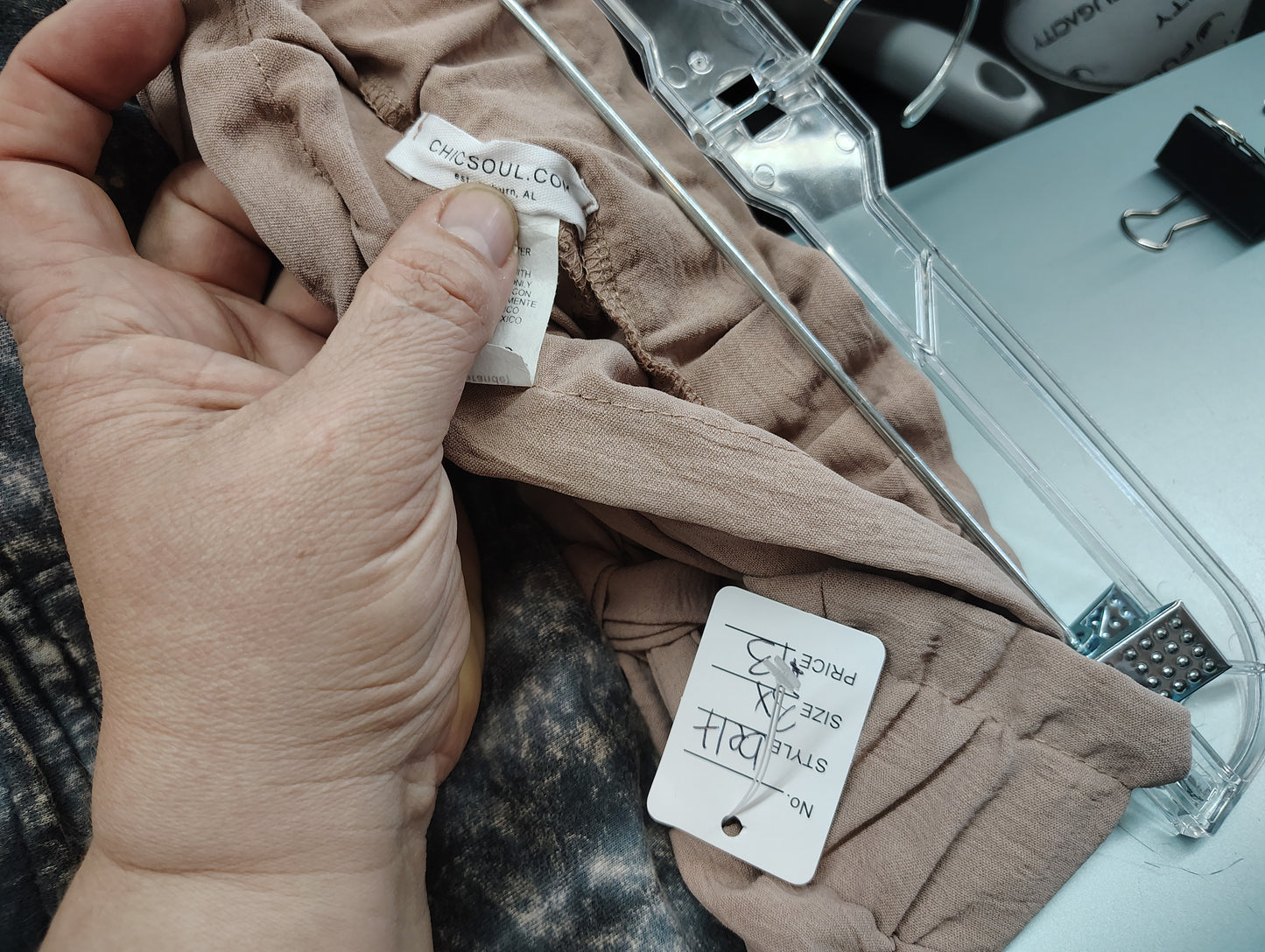 Chic Soul khaki dressy pants with belt size 3x