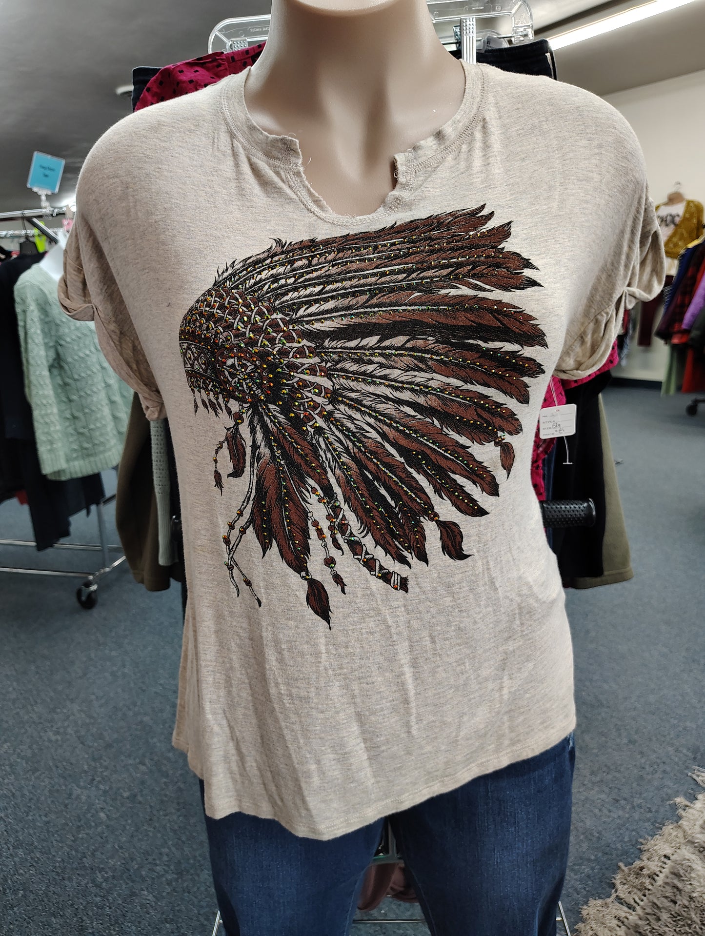 Rhinestone Headdress graphic tee size 2x