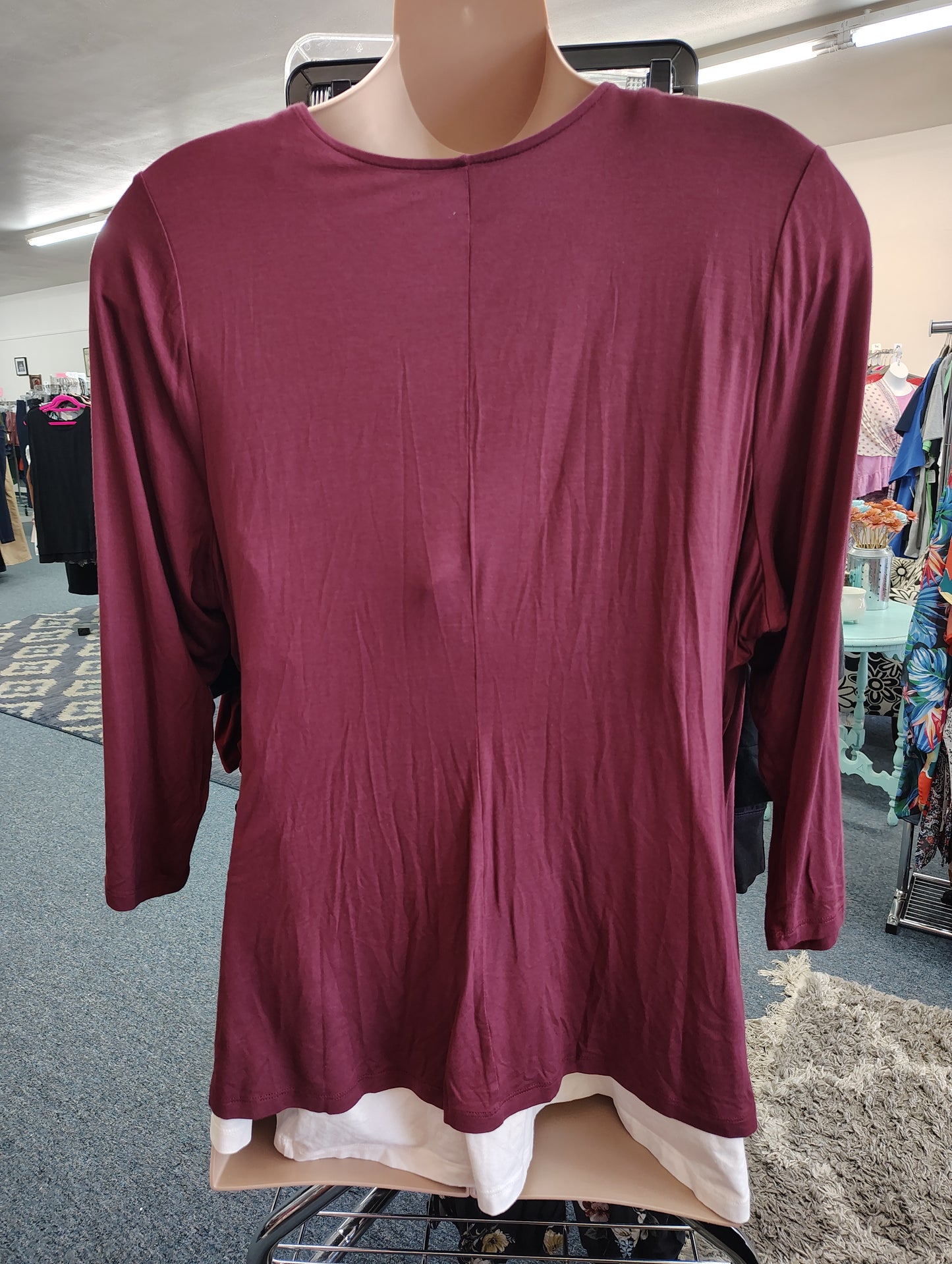 Lane Bryant NWT maroon cross front knit top 4x
