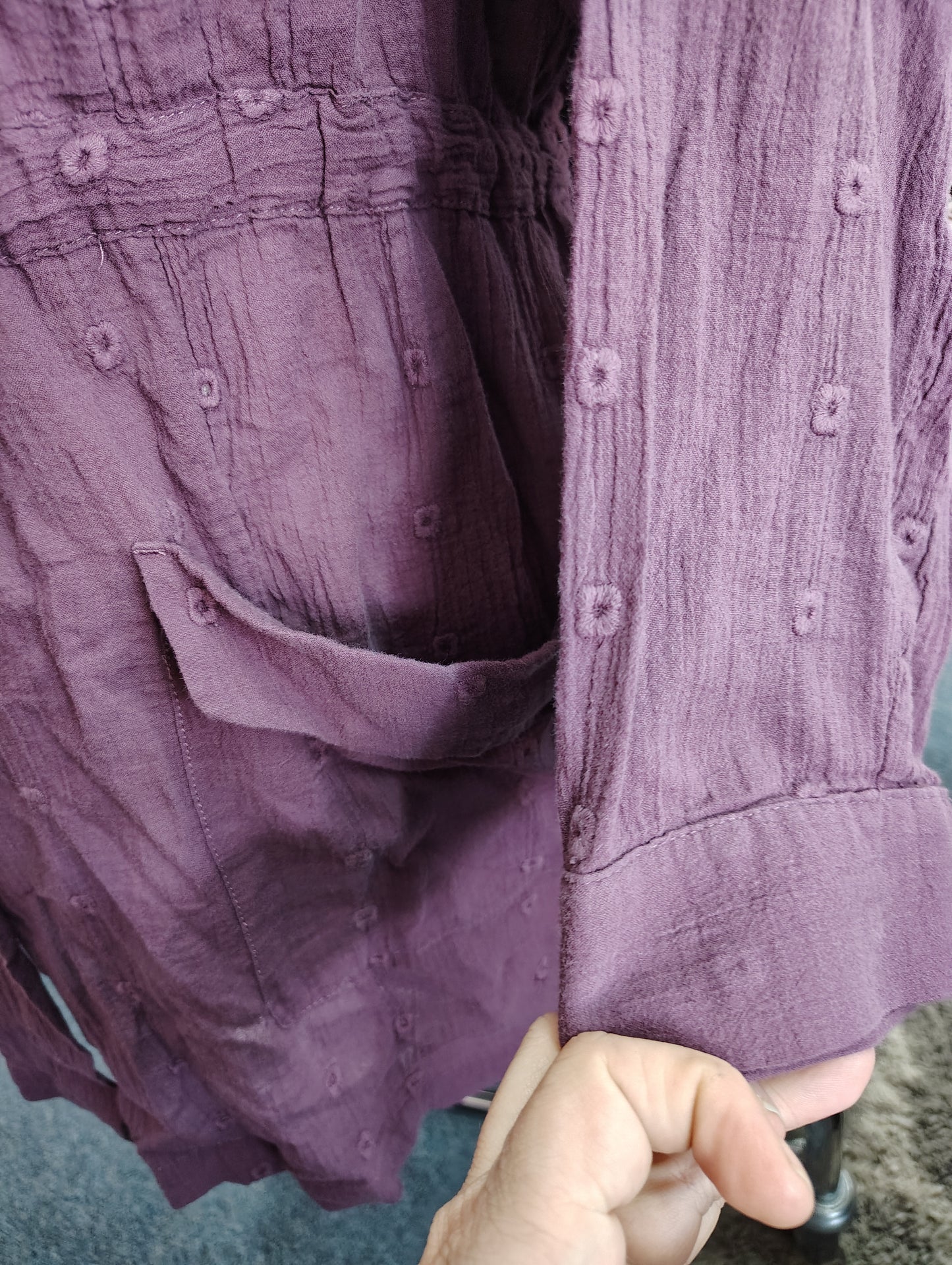 Torrid purple button front thermal hooded shirt size 6x